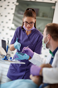 dental assistant at work