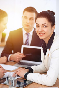 Young paralegal working in an office