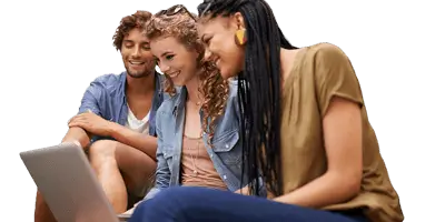 Students looking up schools and colleges on a laptop